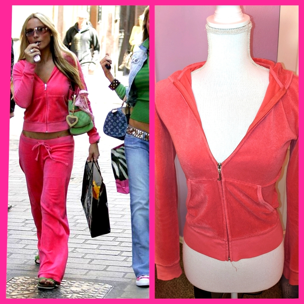 💕Y2K HOT PINK JUICY COUTURE TERRYCLOTH HOODIE💖